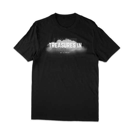 LAY YOUR TREASURES IN HEAVEN TEE BLACK